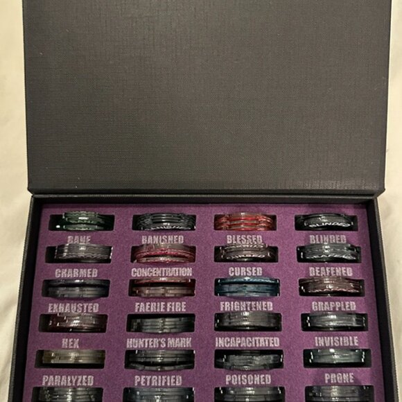D&D 5e Condition Rings & Spell Tracker Set (96+ Pcs!) w/ Organizer Box | Near Ne - Picture 2 of 4